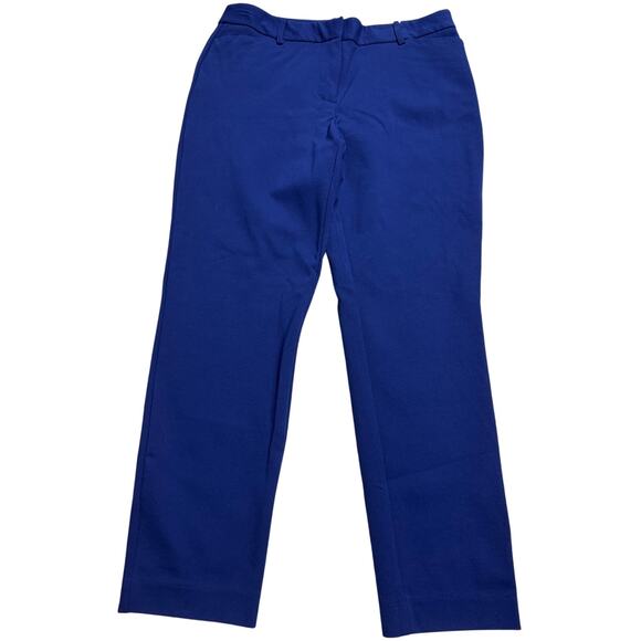 NWT Liz Claiborne Emma Pants Ponte Flat Front Womens 6 Blue Career Straight Leg - Picture 1 of 7
